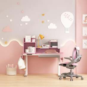 现代儿童书桌椅组合3D模型下载